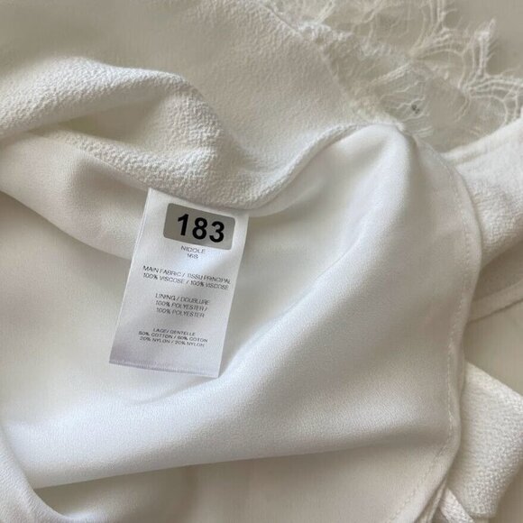 IRO White Nicole Wrap Whimsical Lace Trim Preppy Mini Skirt Size 2 XS - Picture 10 of 12